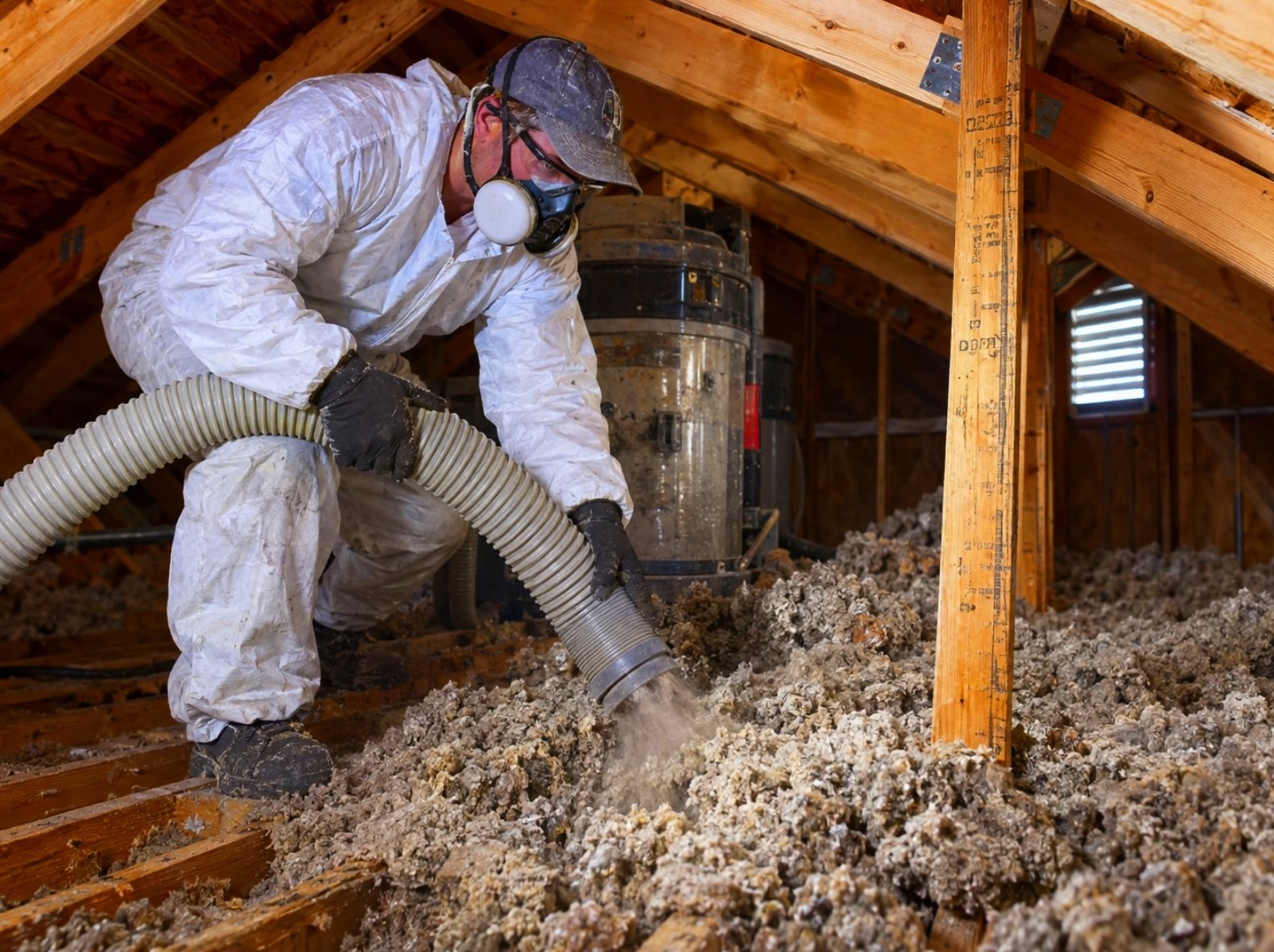 Attic insulation removal in Houston, TX